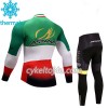 Cykeltrøje Langærmet + Cykelbukser 2017 Astana Pro Team Børn N004 Vinter Thermal Fleece
